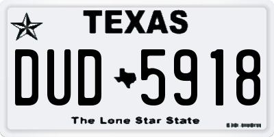 TX license plate DUD5918