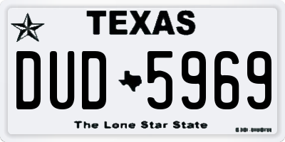 TX license plate DUD5969