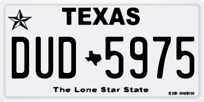 TX license plate DUD5975