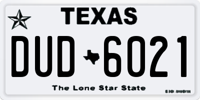 TX license plate DUD6021