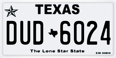 TX license plate DUD6024