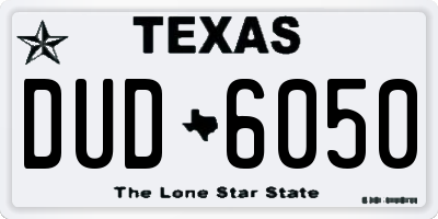 TX license plate DUD6050