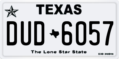 TX license plate DUD6057