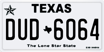 TX license plate DUD6064