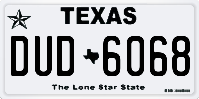 TX license plate DUD6068