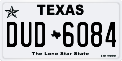 TX license plate DUD6084