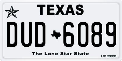 TX license plate DUD6089