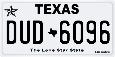 TX license plate DUD6096