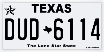 TX license plate DUD6114