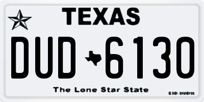 TX license plate DUD6130