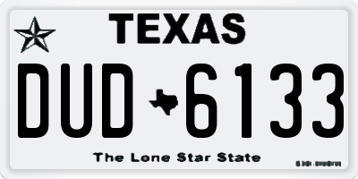 TX license plate DUD6133
