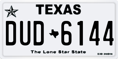 TX license plate DUD6144