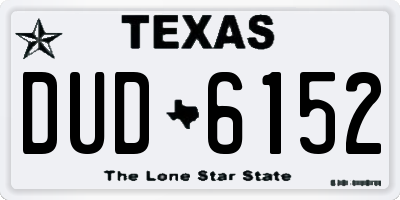 TX license plate DUD6152