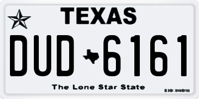 TX license plate DUD6161