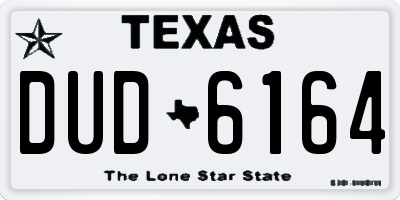 TX license plate DUD6164
