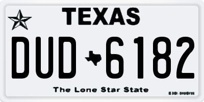 TX license plate DUD6182