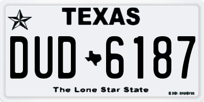 TX license plate DUD6187