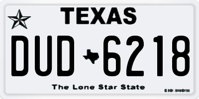 TX license plate DUD6218
