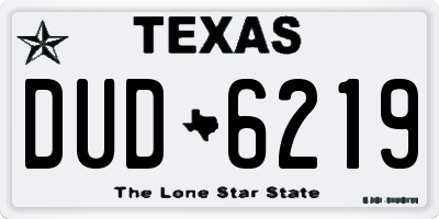 TX license plate DUD6219