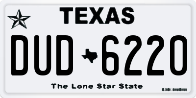 TX license plate DUD6220