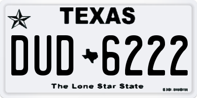 TX license plate DUD6222