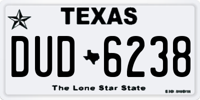 TX license plate DUD6238