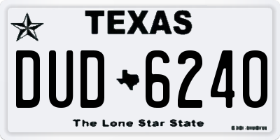 TX license plate DUD6240