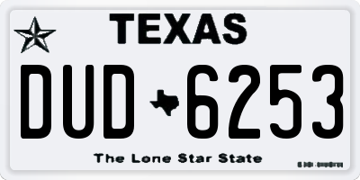 TX license plate DUD6253