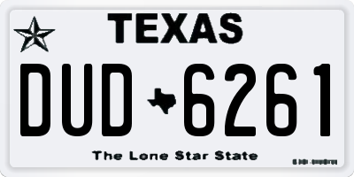 TX license plate DUD6261