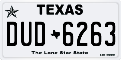 TX license plate DUD6263