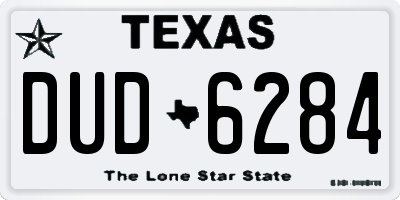 TX license plate DUD6284