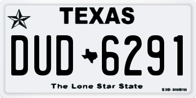 TX license plate DUD6291