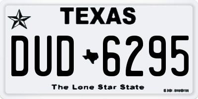 TX license plate DUD6295