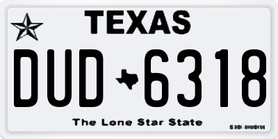 TX license plate DUD6318