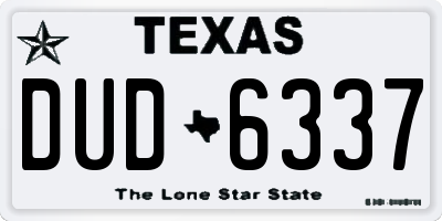 TX license plate DUD6337