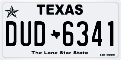 TX license plate DUD6341