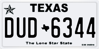 TX license plate DUD6344