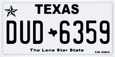 TX license plate DUD6359