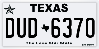 TX license plate DUD6370