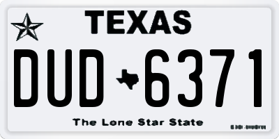 TX license plate DUD6371