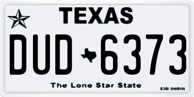 TX license plate DUD6373