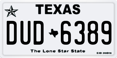 TX license plate DUD6389