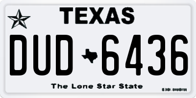 TX license plate DUD6436