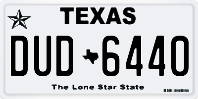 TX license plate DUD6440