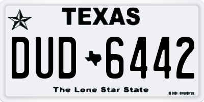 TX license plate DUD6442