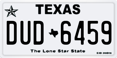 TX license plate DUD6459