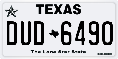 TX license plate DUD6490