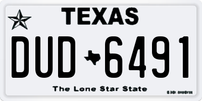TX license plate DUD6491