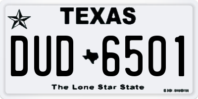 TX license plate DUD6501