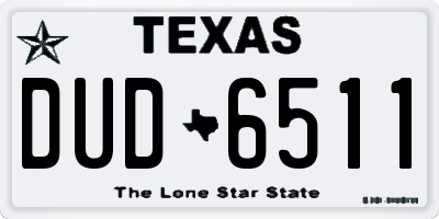 TX license plate DUD6511